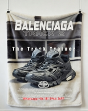 Balenciaga Track 2 Sneaker Print Flannel Throw Blanket BA334